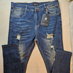 Gingtto Men's Skinny Fit Distressed Jeans -  Size 34